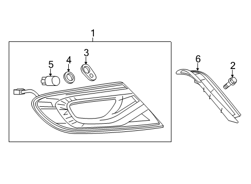 2015 Chrysler 200 Bulbs Lamp-Tail Stop Turn Diagram for 68110361AA