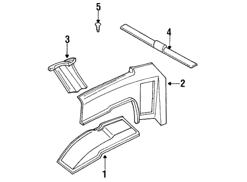 1990 Nissan Pathfinder Interior Trim - Rear Body FINISHER-Rear Pillar LH Gray Diagram for 76935-41G00
