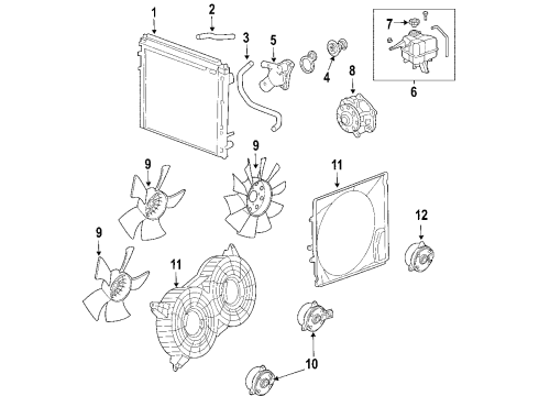 2006 Cadillac SRX Cooling System, Radiator, Water Pump, Cooling Fan Fan Asm-Engine Cooler Diagram for 19353837