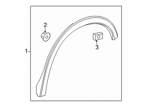 2018 Buick Envision Exterior Trim - Quarter Panel Molding Asm-Rear Wheel Opening *Service Primer Diagram for 23441772