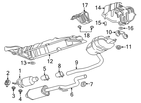 2017 Chevrolet Cruze Exhaust Components Center Muffler Clamp Diagram for 13278370