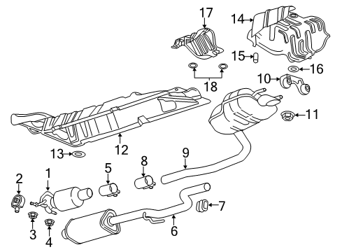 2017 Chevrolet Cruze Exhaust Components Center Shield Diagram for 39002102