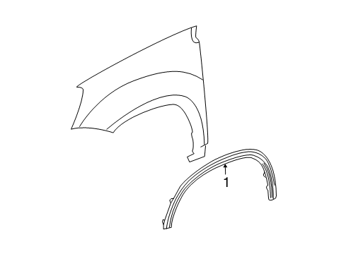 2012 GMC Acadia Exterior Trim - Fender Flare Diagram for 20787752