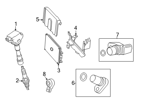 2012 Honda CR-Z Powertrain Control Cover, Engine Control Module Diagram for 37823-RBJ-000