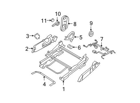 2007 Dodge Caliber Tracks & Components Shield-Fold Flat Diagram for 1DQ461KAAA