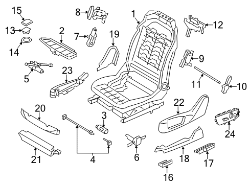 2017 BMW X5 Power Seats Seat Adjustment Switch, Left Diagram for 61319359815