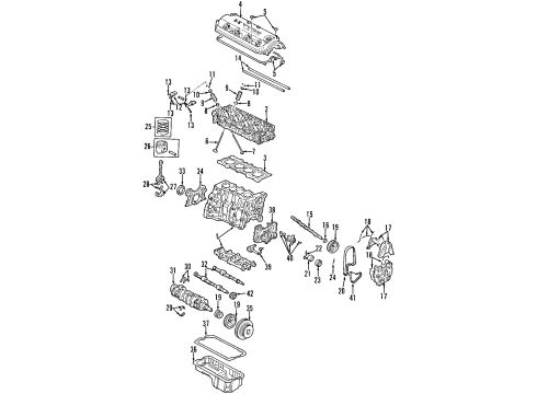 1998 Acura CL Engine Parts, Mounts, Cylinder Head & Valves, Camshaft & Timing, Oil Pan, Oil Pump, Balance Shafts, Crankshaft & Bearings, Pistons, Rings & Bearings Cover, Cylinder Head (2.3) Diagram for 12310-P6W-A01