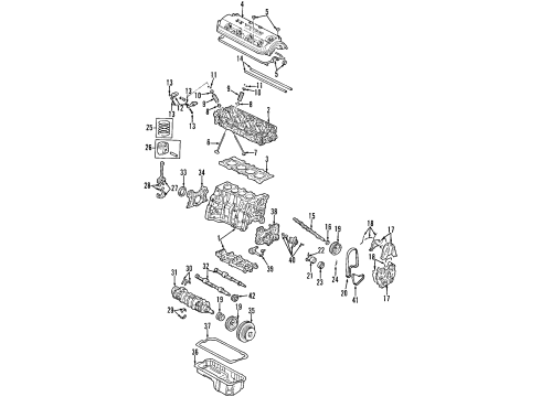 1998 Acura CL Engine Parts, Mounts, Cylinder Head & Valves, Camshaft & Timing, Oil Pan, Oil Pump, Balance Shafts, Crankshaft & Bearings, Pistons, Rings & Bearings Seal, Timing Belt Cover Diagram for 11812-PAA-800