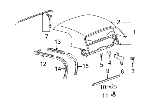 2007 Saturn Sky Top Cover & Components Side Brace Diagram for 19120414