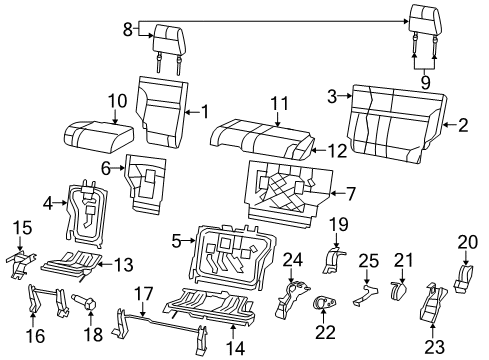 2009 Jeep Liberty Rear Seat Components HEADREST-Rear Diagram for 1JT341K7AA