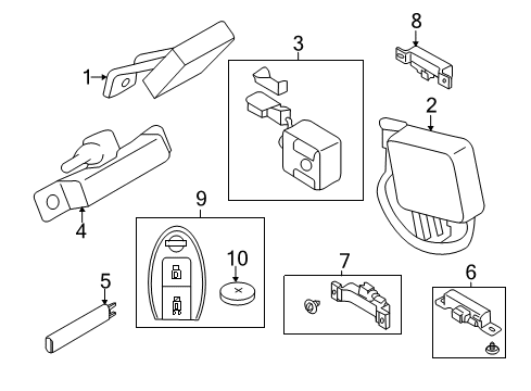 2015 Nissan Leaf Keyless Entry Components Control Assembly-Key Less Diagram for 28595-1KM5A