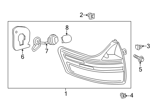 2015 Toyota Sienna Bulbs Tail Lamp Assembly Diagram for 81550-08050