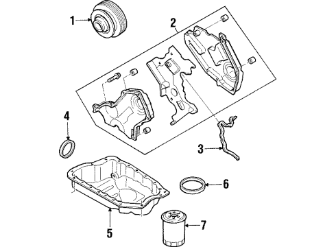 1996 Ford Probe Filters Timing Cover Seal Diagram for F32Z-6700-A