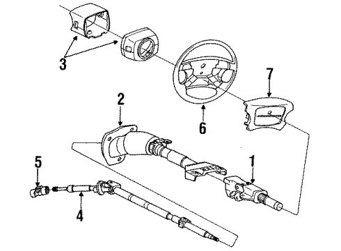 1992 Infiniti Q45 Steering Column & Wheel Column Assembly-Steering Impact Absorbing Diagram for 48805-60U60