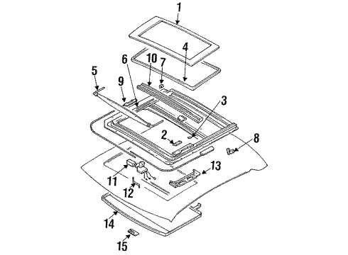 1991 Nissan Sentra Sunroof Handle-SUNROOF Diagram for 91399-75A10