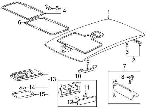 1999 Toyota RAV4 Interior Trim - Roof Lamp Assembly, Map Diagram for 81260-22170-B0