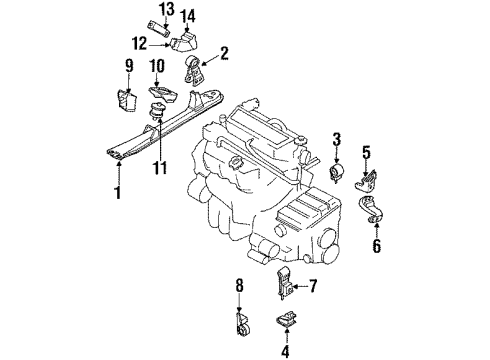 1986 Nissan Maxima Engine Mounting Engine Mounting Bracket, Front Right Diagram for 11274-16E04