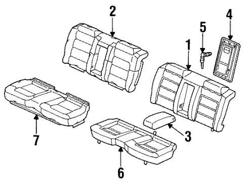 1998 Acura CL Rear Seat Components Pad & Frame, Rear Seat-Back Diagram for 82122-SY8-A01