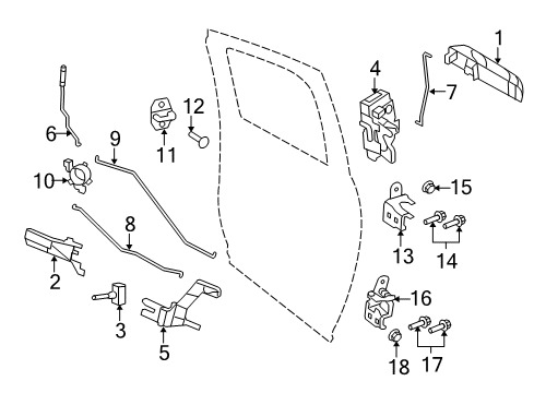 2017 Ram 1500 Rear Door Handle-Exterior Door Diagram for 1GH19GTWAD