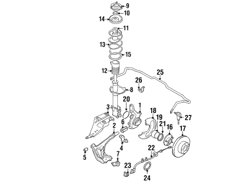 1989 Nissan Maxima Front Brakes Bearing-Strut Diagram for 54325-21000