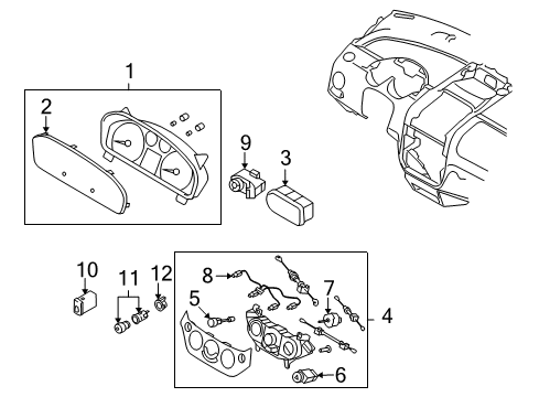 2009 Pontiac G3 Switches Bulb, Accessory Switch Diagram for 96801137