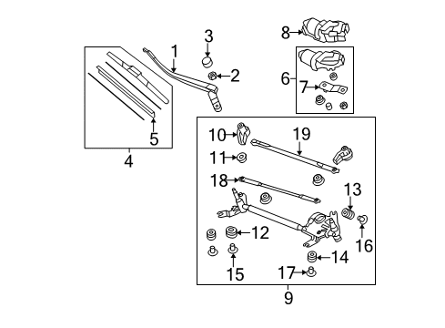 2011 Honda Accord Wiper & Washer Components Rod Unit B Diagram for 76550-TE0-004