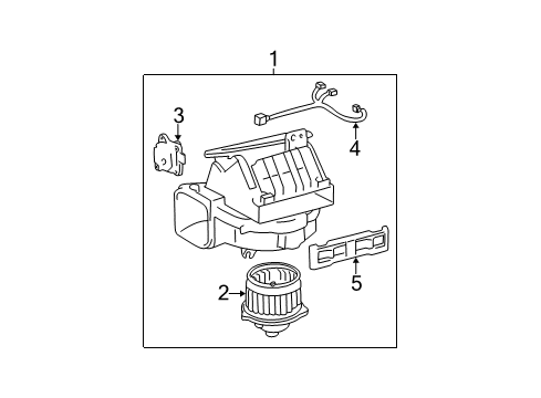 2001 Lexus RX300 Blower Motor & Fan Blower Assembly Diagram for 87130-48020