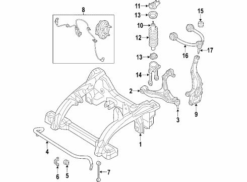 2010 Jeep Commander Front Suspension, Lower Control Arm, Upper Control Arm, Stabilizer Bar, Suspension Components Front Hub And Bearing Diagram for 52089434AE
