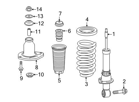 2019 Honda Pilot Shocks & Components - Rear Rubber, Shock Absorber Mounting Diagram for 52631-TZ5-A51