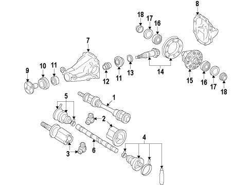 2014 Infiniti Q70 Rear Axle, Axle Shafts & Joints, Differential, Drive Axles, Propeller Shaft Shaft Assembly PROPELLER Diagram for 37000-3WG0A