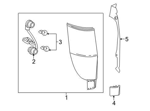 2005 GMC Envoy XUV Combination Lamps Harness Asm, Rear Lamp Wiring (Includes Bulb Sockets) Diagram for 12335691