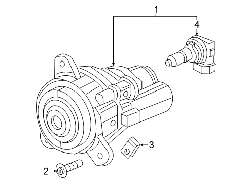 2017 Buick Cascada Bulbs Fog Lamp Assembly Diagram for 13367140