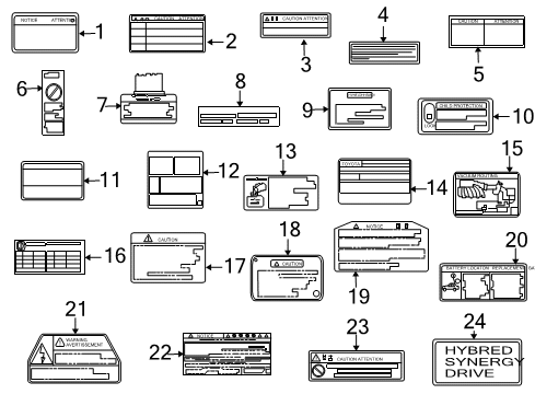 2010 Toyota Camry Information Labels Emission Label Diagram for 11298-28760