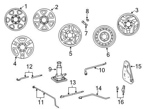 1995 Toyota Tacoma Wheels Rim, Wheel Diagram for 42611-04040