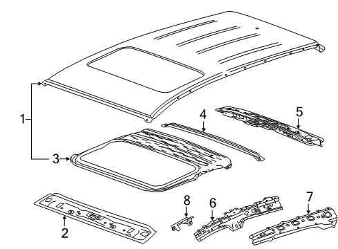 2016 Chevrolet Trax Roof & Components Bracket Diagram for 42355935