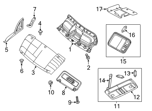 2017 Nissan NV1500 Interior Trim - Roof Lamp Assembly-Room Diagram for 26410-1PA0A