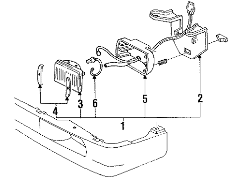 1992 Chevrolet S10 Fog Lamps Lamp Asm-Front Fog Diagram for 16515454