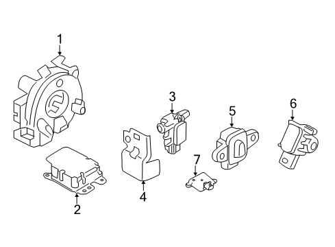 2021 INFINITI Q60 Air Bag Components Steering Air Bag Wire Assembly Diagram for B5554-5CA1A