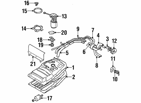 1998 Isuzu Rodeo Filters Tank, Fuel Diagram for 8-97224-823-0