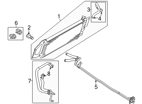 2014 Ford F-250 Super Duty Oil Cooler Cooler Pipe Diagram for 9C3Z-7890-A