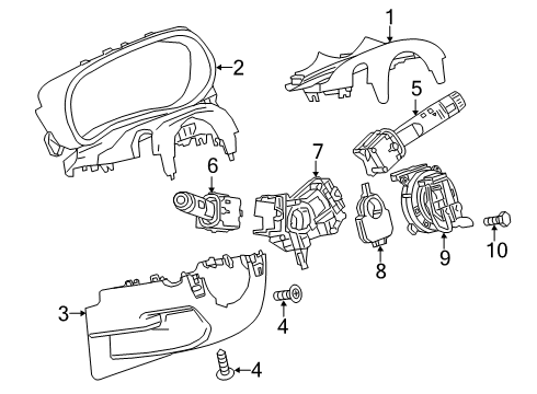 2019 Buick Encore Switches Upper Column Cover Diagram for 42500484