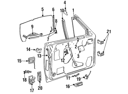 1990 Dodge Dakota Front Door Motor Pkg-Door Lock Diagram for 4467251