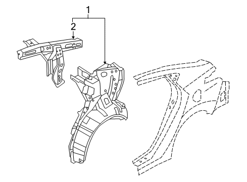 2016 Hyundai Elantra Inner Structure - Quarter Panel Panel Assembly-Quarter Inner Upper, LH Diagram for 71630-3X000