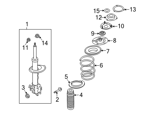 2006 Infiniti FX35 Struts & Components - Front Nut Diagram for 01223-00321