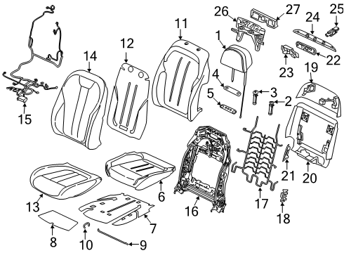 2021 BMW X5 Front Seat Components FOAM ELEMENT, COMFORT BACKRE Diagram for 52107443453