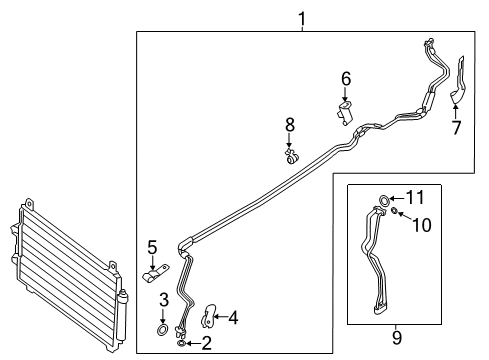 2018 Nissan Pathfinder Air Conditioner Pipe Assy-Rear Cooler Diagram for 92462-3JA0B