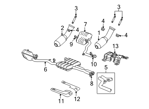2013 Dodge Challenger Exhaust Components Exhaust Muffler And Resonator Diagram for 68068334AA