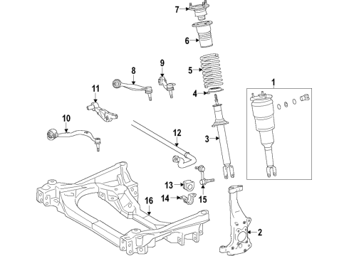 2019 Lexus LS500 Front Suspension, Lower Control Arm, Upper Control Arm, Ride Control, Stabilizer Bar, Suspension Components Sensor Sub-Assembly, Height Control Diagram for 89405-11010