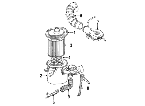 1985 Chrysler New Yorker Filters Element, Air Cleaner Diagram for MD603340