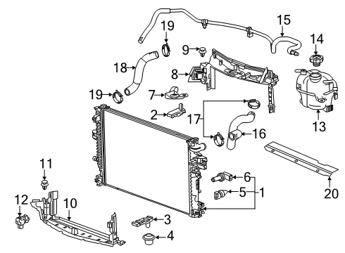 2018 Buick LaCrosse Powertrain Control Lower Hose Diagram for 26223356